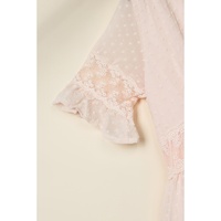 Swiss Dot Lace Trim Maxi Dress - M thumbnail
