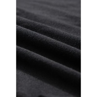 Black Short Sleeve Shirred High Waist V Neck Maxi Dress - L thumbnail