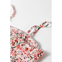 White Boho Floral Smocked Ruffled Maxi Dress - XL thumbnail