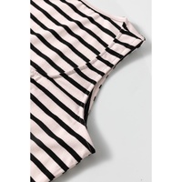 White Striped Print Sleeveless Buttoned Maxi Dress - L thumbnail