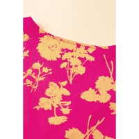 Rose Floral Print Batwing Sleeve Smock Dress - M thumbnail