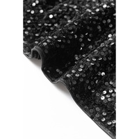 Black Sequin Long Sleeve Knot Cutout Back Mini Dress - XL thumbnail