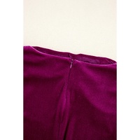 Pitaya Pink Velvet Mock Neck Ruched Long Sleeve Bodycon Dress - XL thumbnail