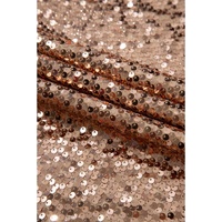 Gold Sequined Long Sleeve Cutout Back Mini Dress - L thumbnail
