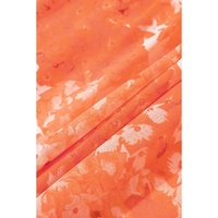 Orange Boho Floral Bishop Sleeve V Neck Tiered Maxi Dress - S thumbnail