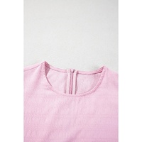 Bonbon Textured Bubble Sleeve High Waist Mini Dress - L thumbnail