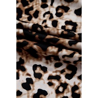 Brown Leopard Print Bubble Sleeve Square Neck Maxi Dress - L thumbnail