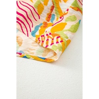 Orange Abstract Print Spaghetti Strap Piping Detail Maxi Dres - L thumbnail