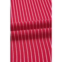 Red Stripe Criss Cross Side Slits Slim Fit Sleeveless Midi Dress - L thumbnail