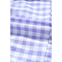 Lavendula Plaid Ruffle Wide Short Sleeve Babydoll Mini Dress - M thumbnail