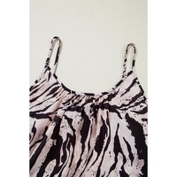 Black Abstract Print Open Back Boho Loose Maxi Sundress - S thumbnail