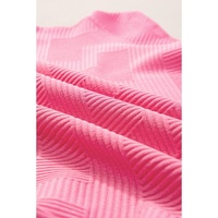 Strawberry Pink Textured Loose Fit T Shirt and Drawstring Pants Set - M thumbnail