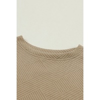 Khaki Ultra Loose Textured 2pcs Slouchy Outfit - S thumbnail