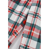 Red Christmas Plaid Print Two Piece Long Sleeve Pajamas Set - M thumbnail