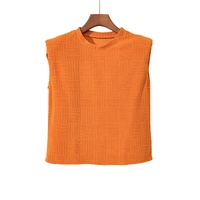 Orange Textured Tank Top and Wide Leg Pants Set - XL thumbnail