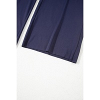 Navy Blue Raw Hem Loose Tee and Wide Leg Pants Set - XL thumbnail