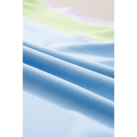 Blue Contrast Trim Cap Sleeve Tee Shorts Set - XL thumbnail