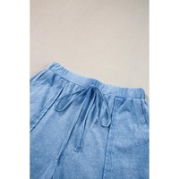 Dusk Blue Mineral Wash Tee and Drawstring Shorts Set - 2XL thumbnail