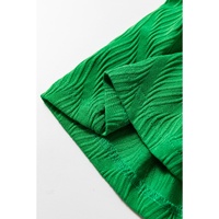 Bright Green Textured Short Sleeve Shirt and Shorts Set - XL thumbnail