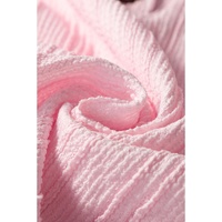 Light Pink Textured Short Sleeve Henley Top and Pocketed Wide Leg Pants - L thumbnail