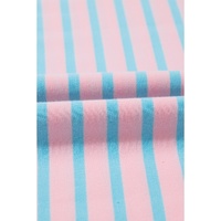 Pink Stripe Color Block Loose Fit Two Piece Shorts Set - XL thumbnail