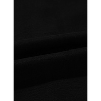 Black Solid Seamed Zipper Jacket and Drawstring Waist Pants Set - L thumbnail