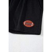 Black GAME DAY Rugby Football Graphic Pullover and Shorts Casual Outfit - S thumbnail