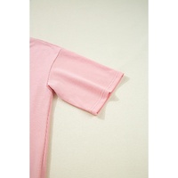 Apricot Pink Half Sleeve T-Shirt & Cargo Sweatpants Set - S thumbnail