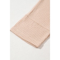 Light French Beige Cactus Forest Waffle Half Sleeve Tee Short Set - S thumbnail