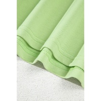 Meadow Mist Green Solid Loose V Neck Half Sleeve Tee and Shorts - L thumbnail