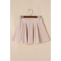 Jet Stream Corded Lantern Sleeve Top High Waist Ruffled Mini Skirt Set - L thumbnail