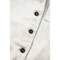 Beige Sleeveless V Neck Buttoned Front Chest Pocket Romper - L thumbnail