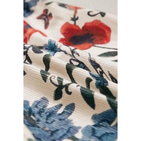 Beige Floral Print Bib Open Back Romper - XL thumbnail