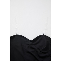 Black Sequined Tube Top Waist Knot Wide Leg Jumpsuit - S thumbnail