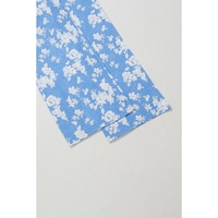 Myosotis Floral Print Half Button Wide Leg Relaxed Sleeveless Jumpsuit - L thumbnail