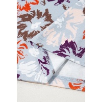 Sky Blue Floral Sleeveless Buttoned Pocketed Wide Leg Jumpsuit - S thumbnail