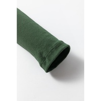 Blackish Green Solid Color Square Neck Long Sleeve Slim Fit Bodysuit - XL thumbnail