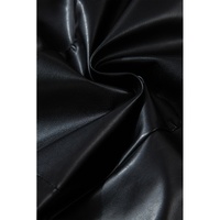 Black PU Leather Side Slits Slim Fit High Waist Mini Skirt - L thumbnail