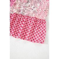 Red Boho Pattern Print Tassel Drawstring High Waist Maxi Dress - L thumbnail