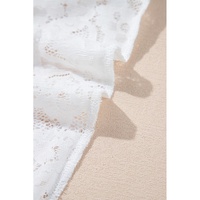 White Lace Ruffled High-low Hem Midi Skirt - L thumbnail