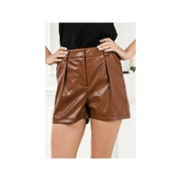Azura Exchange Pleated Faux Leather Casual Shorts - 14 US thumbnail
