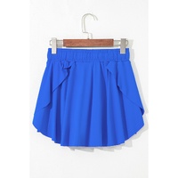 Sky Blue Drawstring High Waist Lined Tennis Skorts - L thumbnail