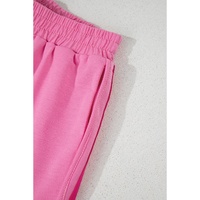 Bonbon Color Block Stripes Elastic High Waist Active Shorts - L thumbnail