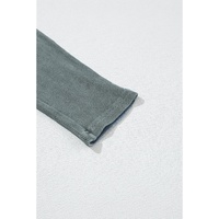 Dark Grey Vintage Wash Ribbed Leggings - L thumbnail