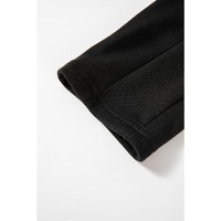 Black Crossed Waist Seamed Leg Thermal Leggings - S thumbnail