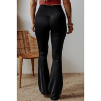 Black V Shape High Waist Flared Leggings - M thumbnail