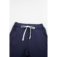 Navy Blue Drawstring Waist Pocketed Joggers - S thumbnail
