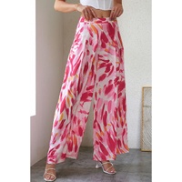 Azura Exchange Abstract Floral Print Wide Leg Pants - 8 US thumbnail