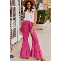 Azura Exchange Textured High Waist Ruffled Bell Bottom Pants - M thumbnail