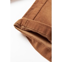 Chestnut Solid Color Double Breasted Straight Leg Pants - L thumbnail